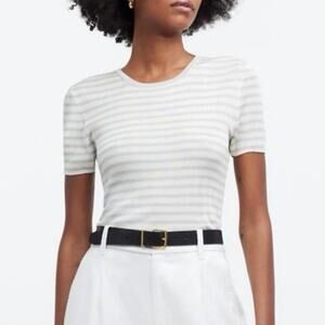 Madewell Micro-Rib Sweater Tee Monument Size XS NWT